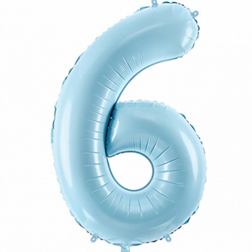 Balão Número 6 Azul Claro